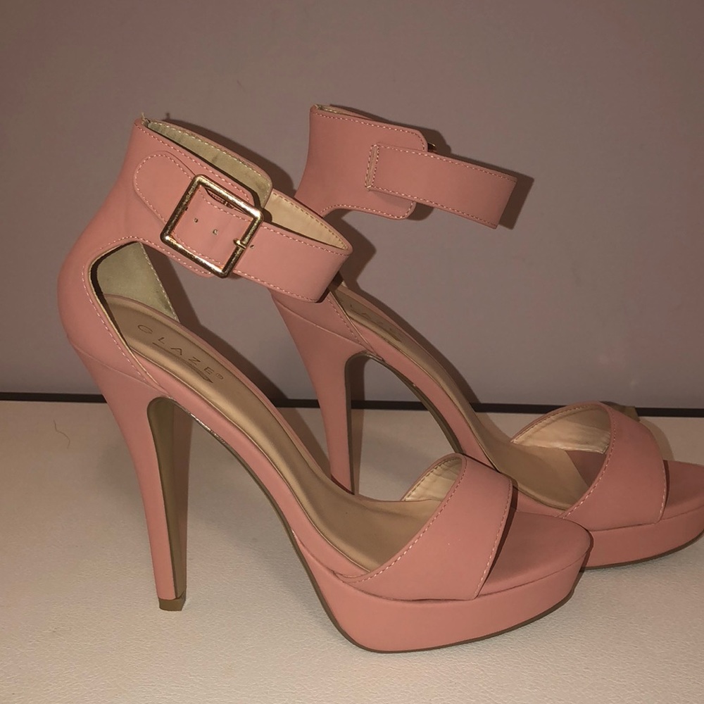Blush platform heels